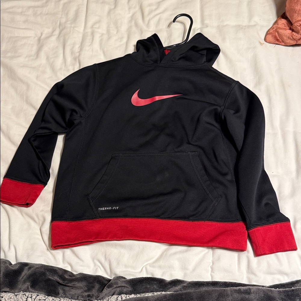 Nike Black Hoodie with Red Swoosh